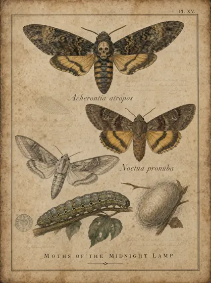 Moth by Lamplight — vintage art print from The Alchemist's Cabinet