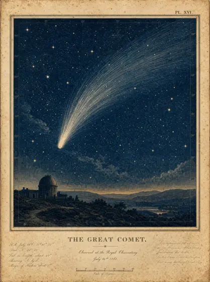 The Great Comet — vintage art print from The Astronomer's Atlas