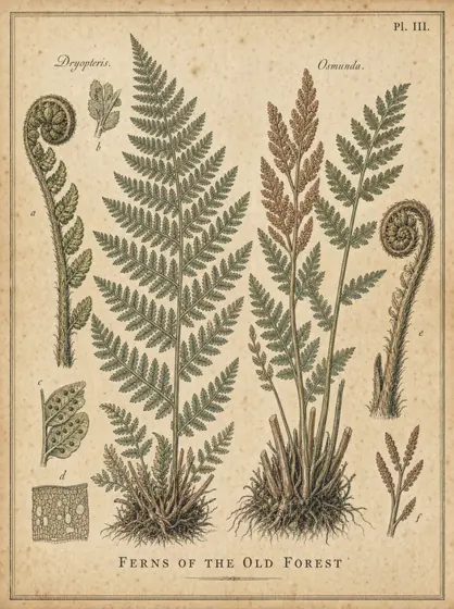 Ferns — vintage art print from The Botanist's Folio