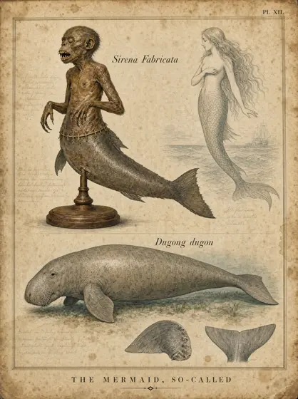The So-Called Mermaid — vintage art print from The Cryptozoologist's Codex